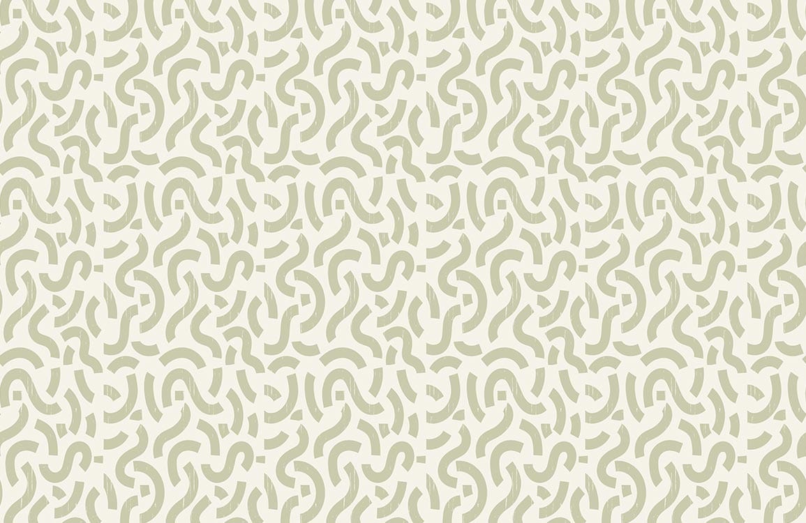 Wallpaper with a labyrinth pattern in a light green colour.