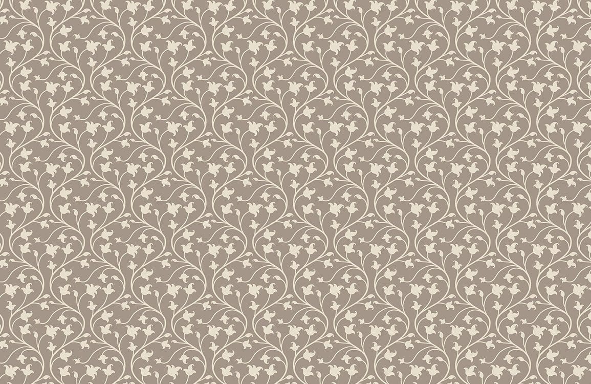 Elegant Beige Vintage Floral Mural Wallpaper