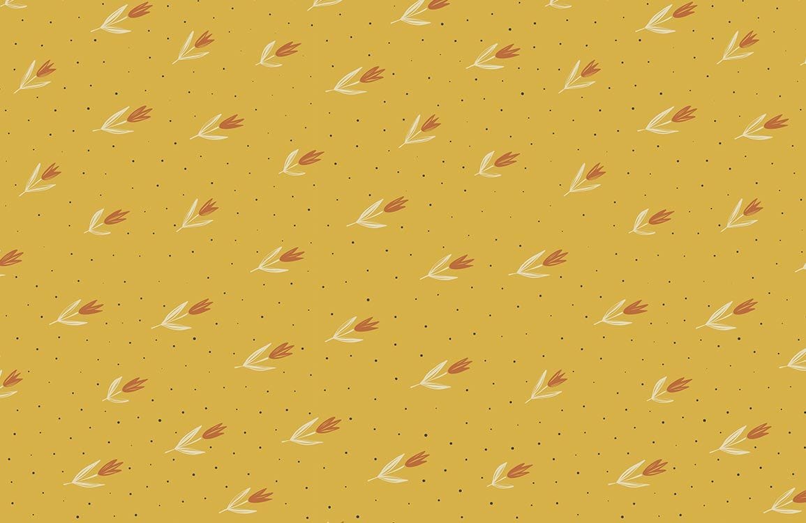 Home Decoration Featuring a Cute Flower Pattern on a Wallpaper Mural