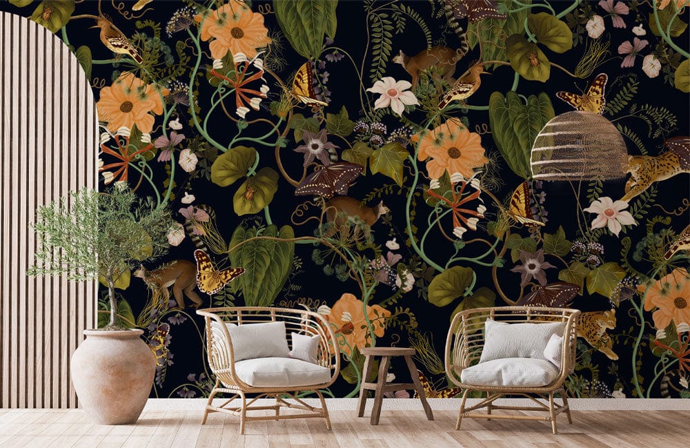 Luxurious Jungle Animal Mural Wallpaper