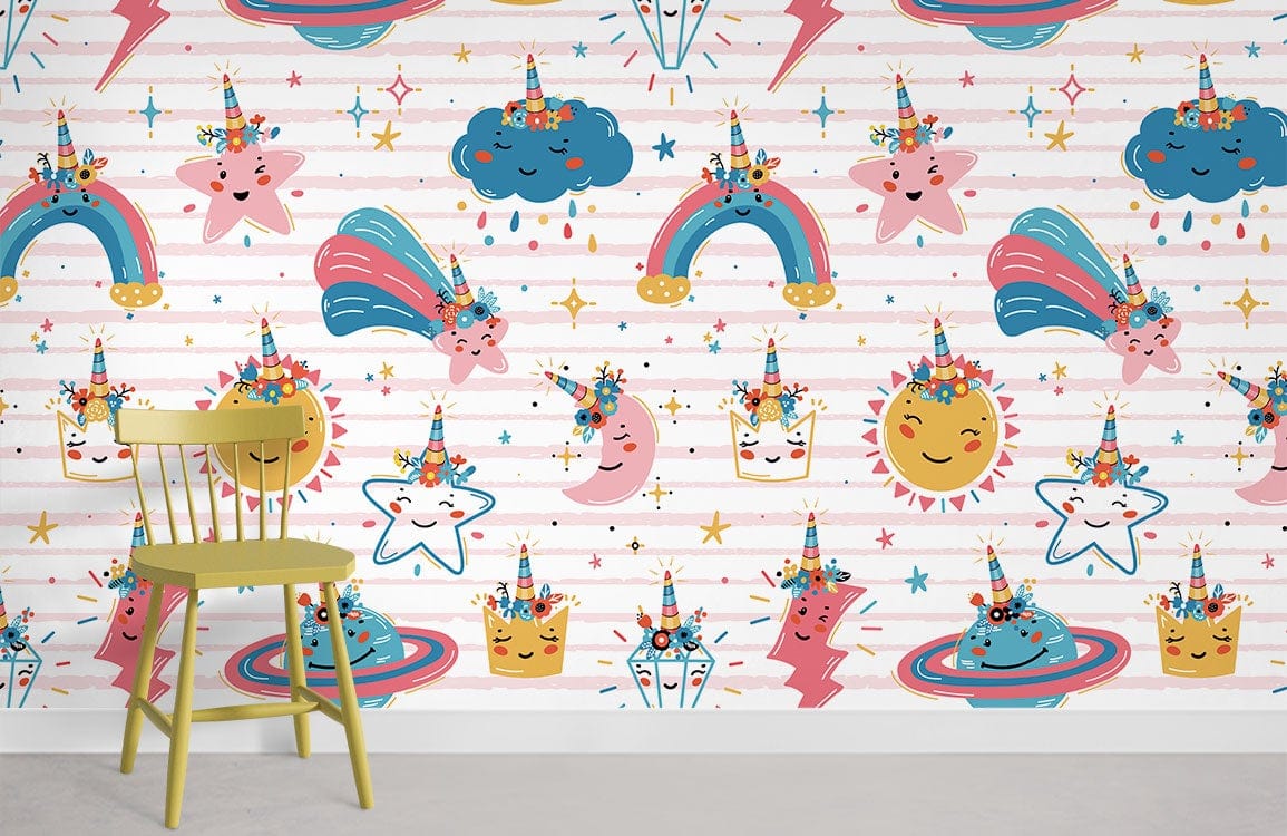 rainbow stars Wallpaper Mural for Room decor