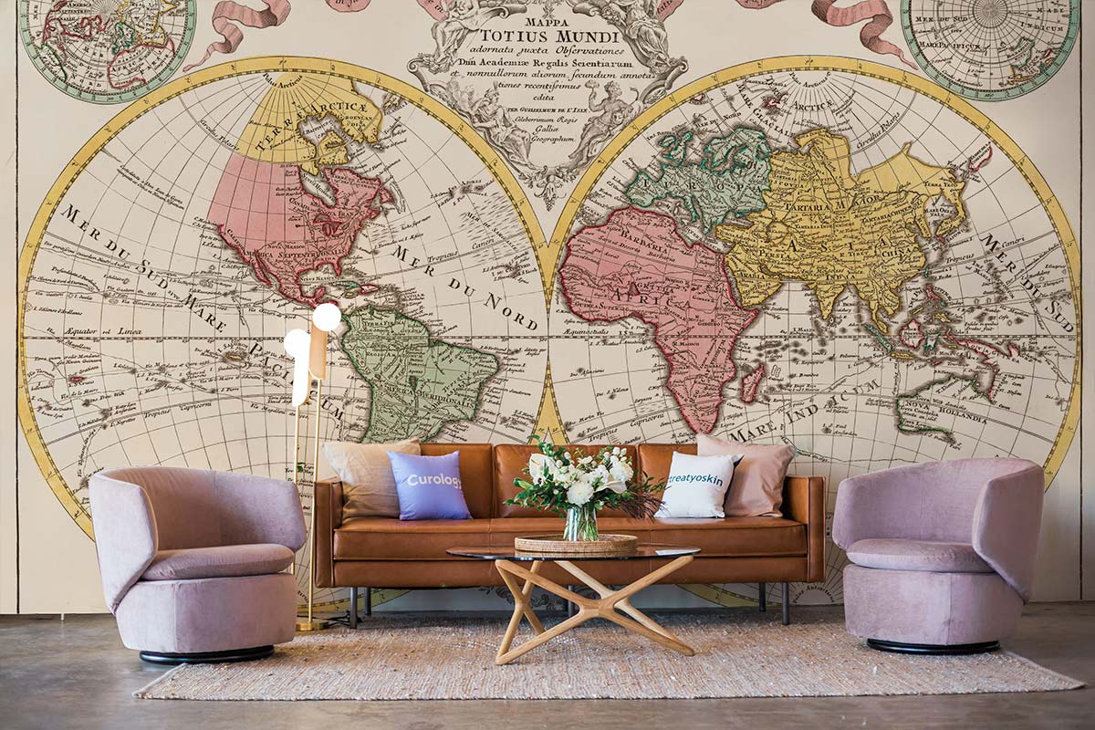Mappa Totius Map Mural Decoration Art