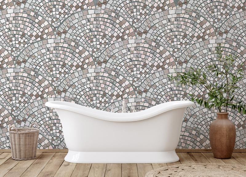 Marble Pattern Wallpaper Mural for Use in the Decoration of Bathrooms