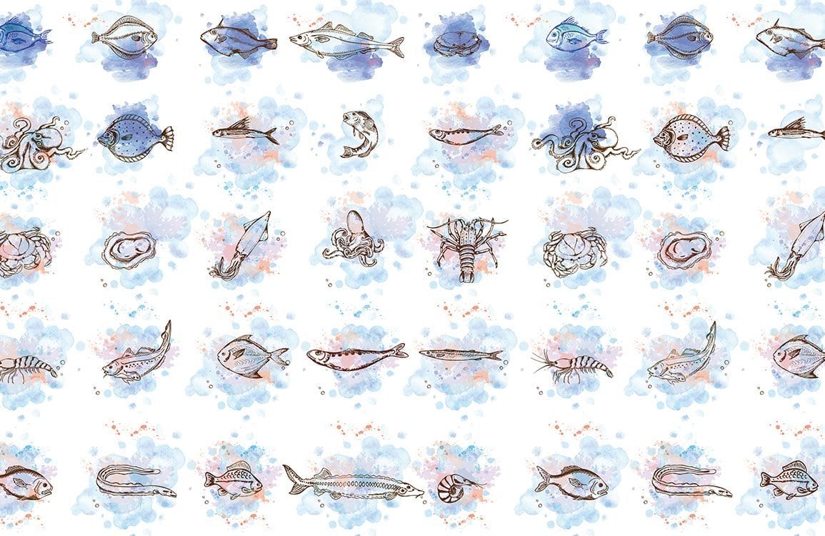 Ocean Fish Wallpaper Mural for Interior Design of Homes and Businesses