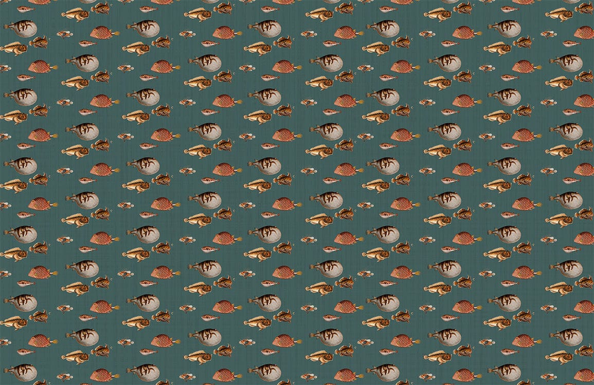 different fishes wallpaper mural design