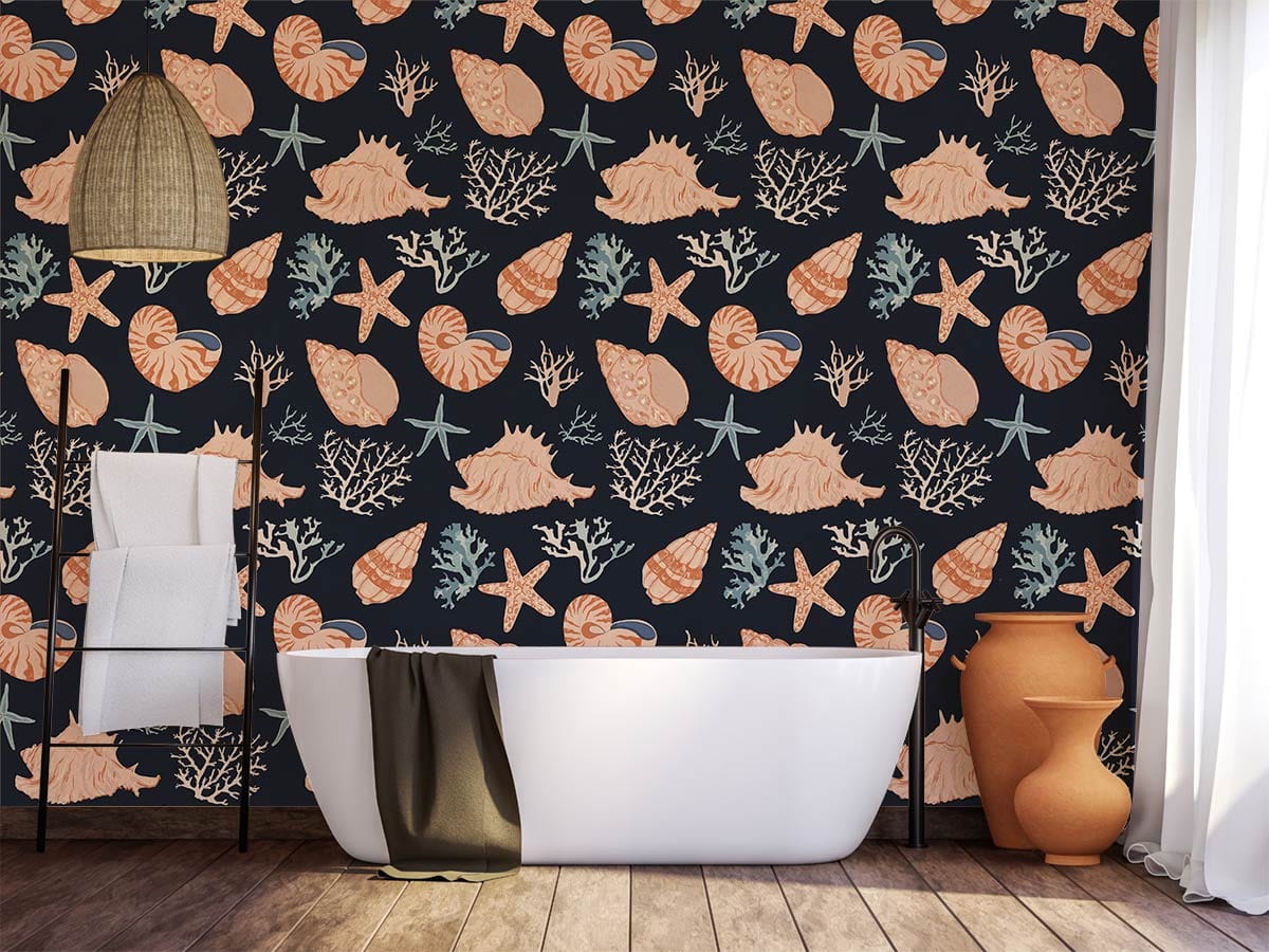 Marine Life Dark Wallpaper Home Interior Design