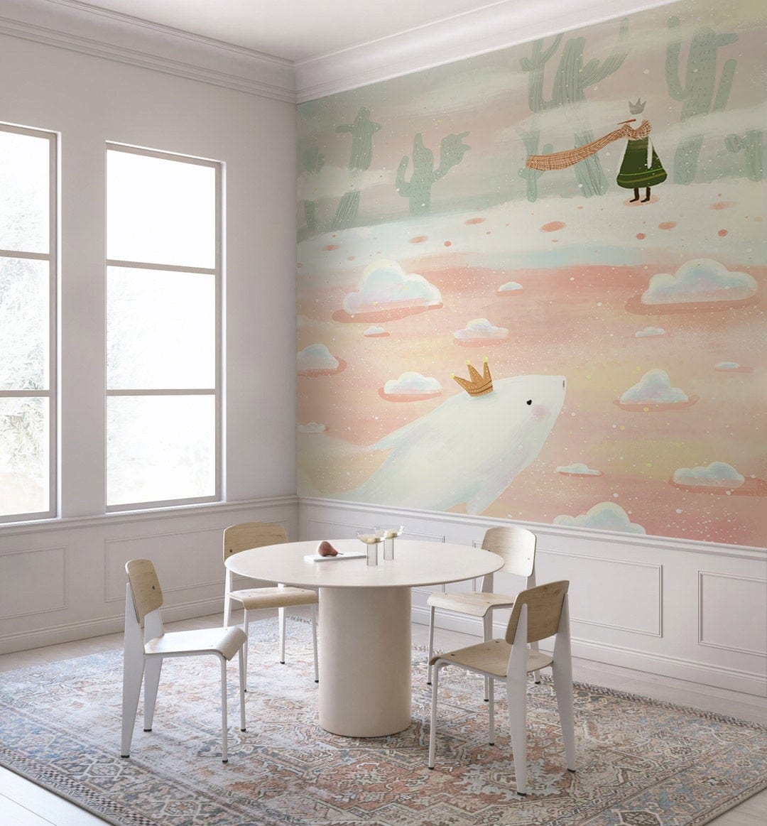 Meet In The World Watercolor Animal Wallpaper Design