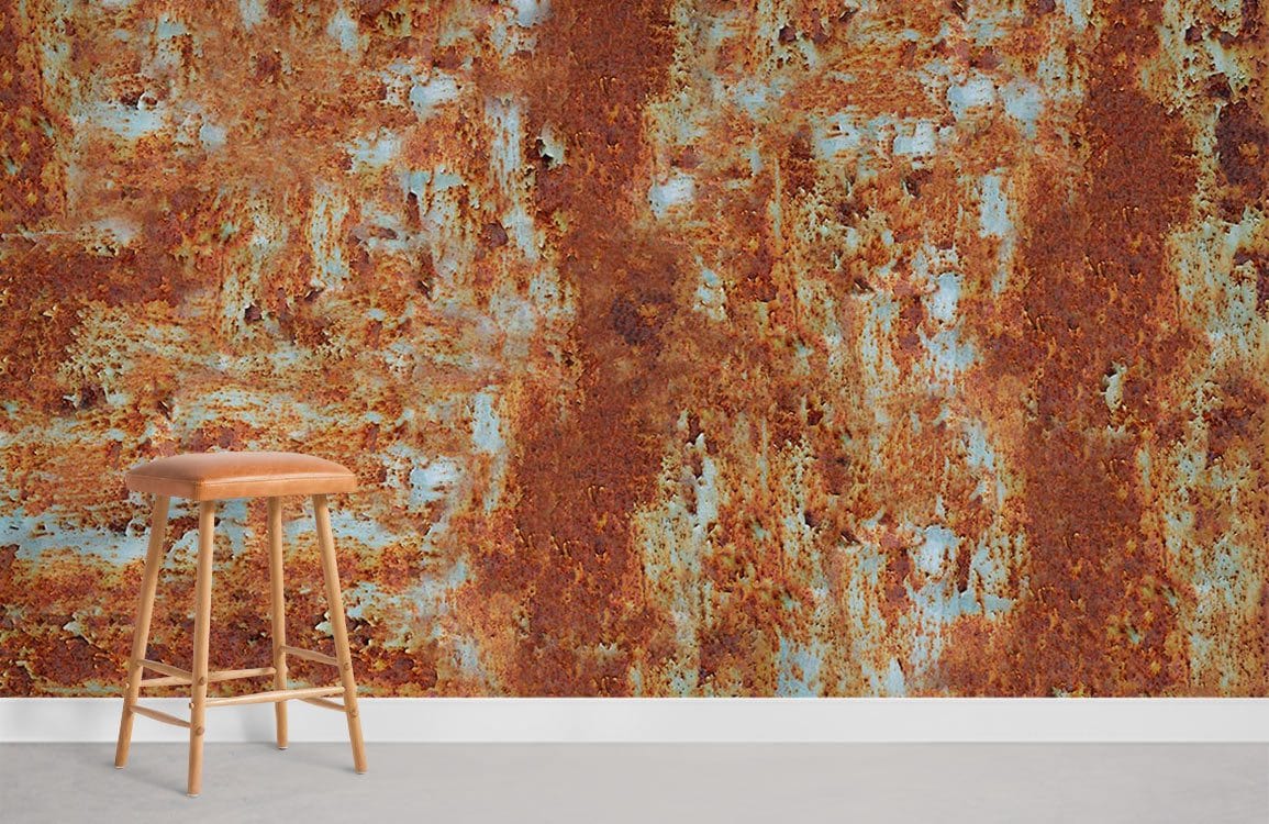 Rustic Industrial Corroded Metal Mural Wallpaper