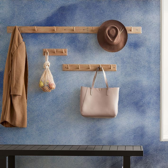 industrial blue wall mural corridor decor idea