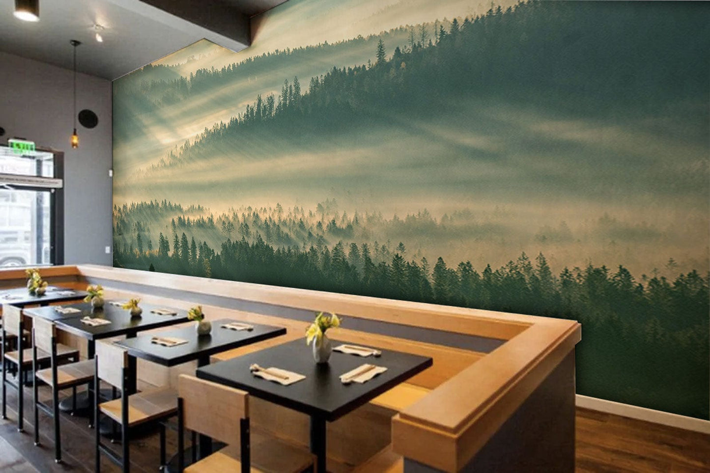 Cloudy Forest in Sunshine Restaurant Mural