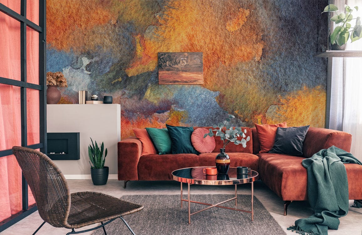 mixed watercolor ombe wallpaper mural room decoration