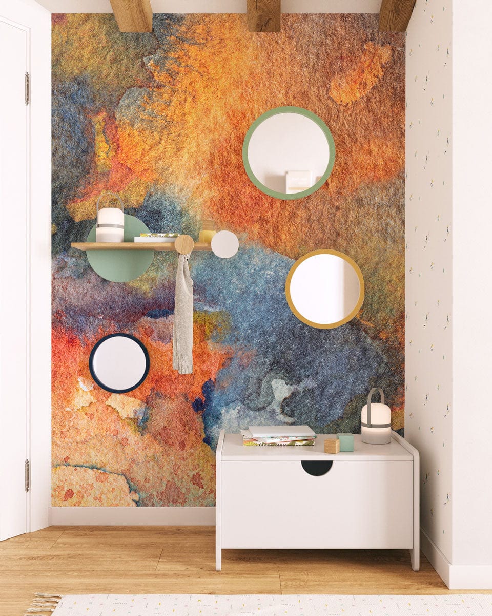 watercolor expansion wallpaper mural home decor idea
