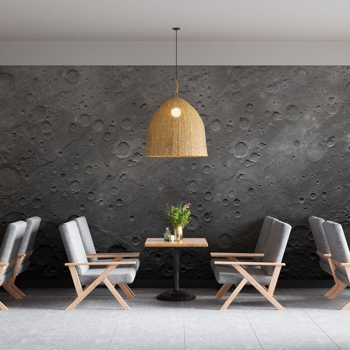 cool wallpaper mural for restaurant decor idea