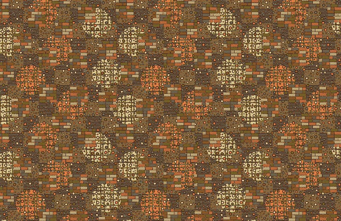 Rustic Orange Geometric Mural Wallpaper