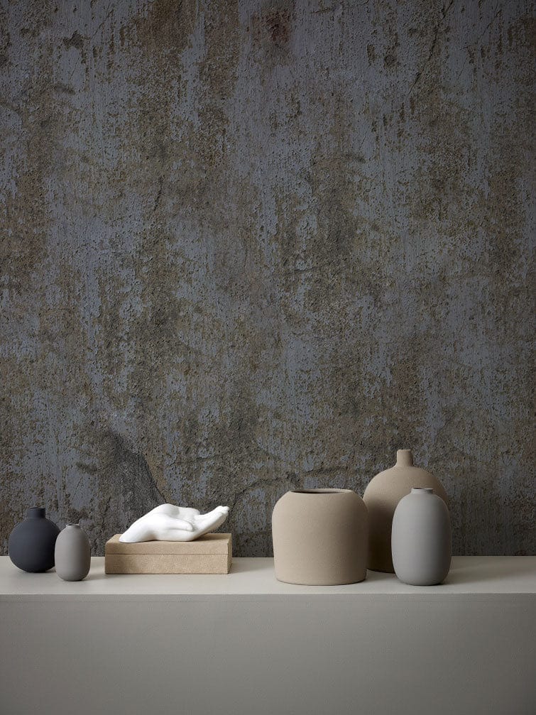 mottled stain wall mural hallway design