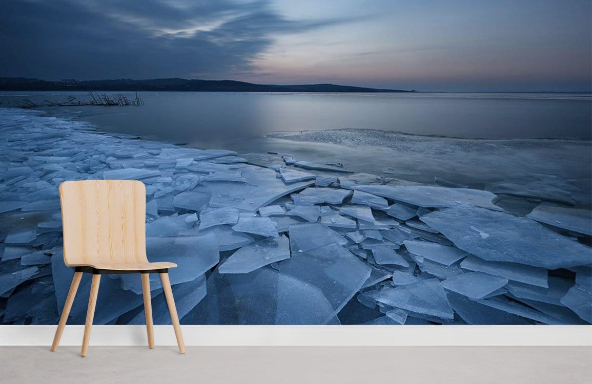 Serene Blue Ice Landscape Mural Wallpaper