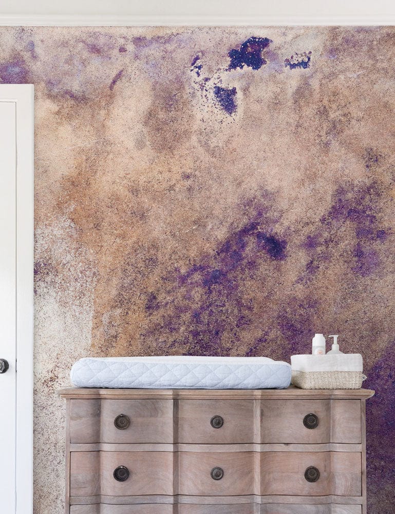 Abstract Watercolor Purple Hues Mural Wallpaper in nursery