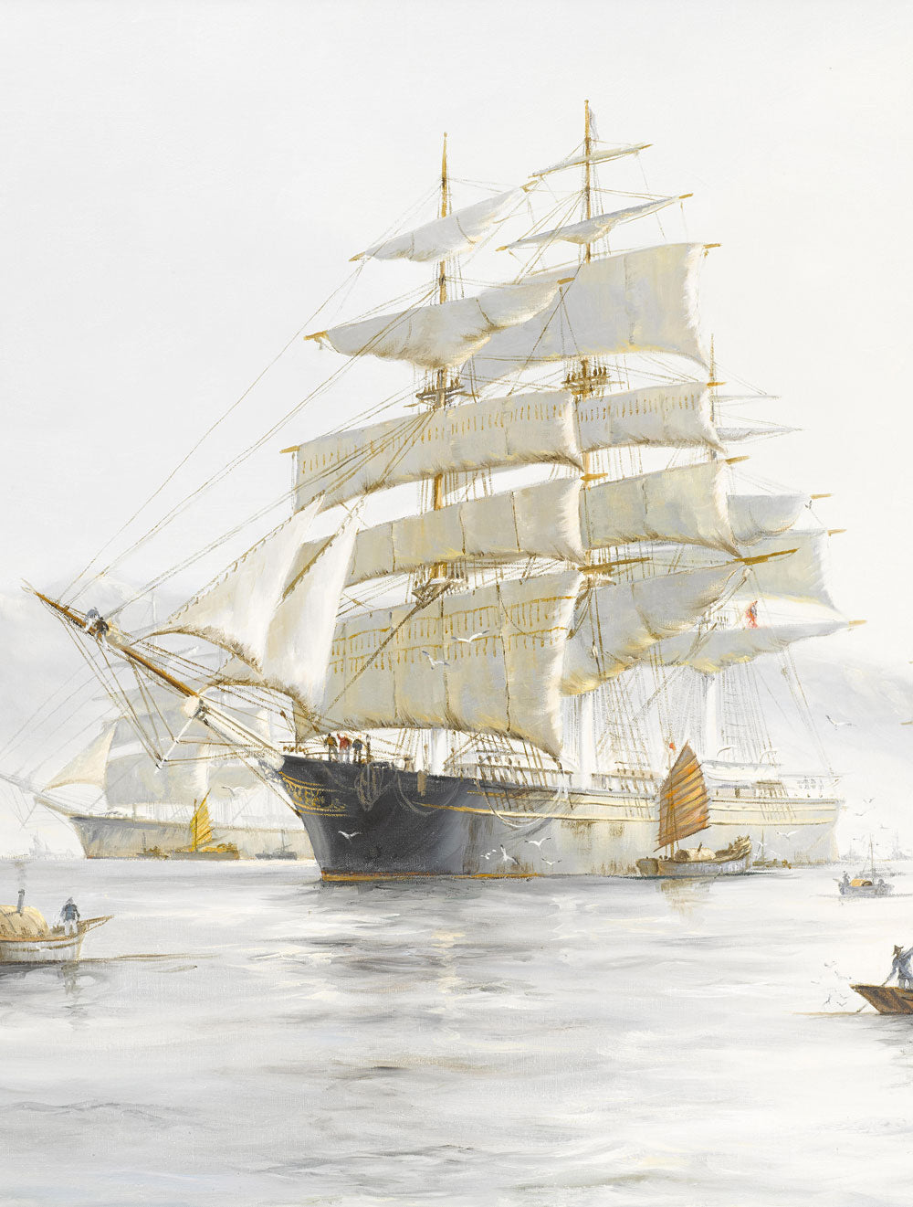wallpaper with a one-of-a-kind design with white sailboats with a nav.