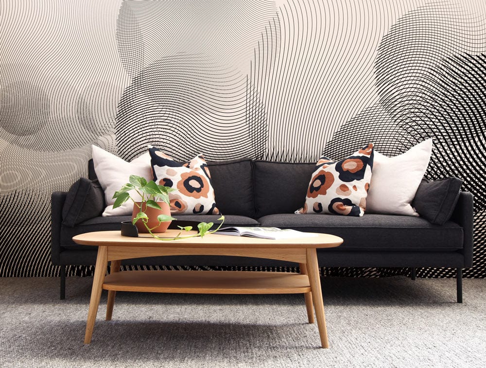 Ombre Black Circles Cool Mural Hallway