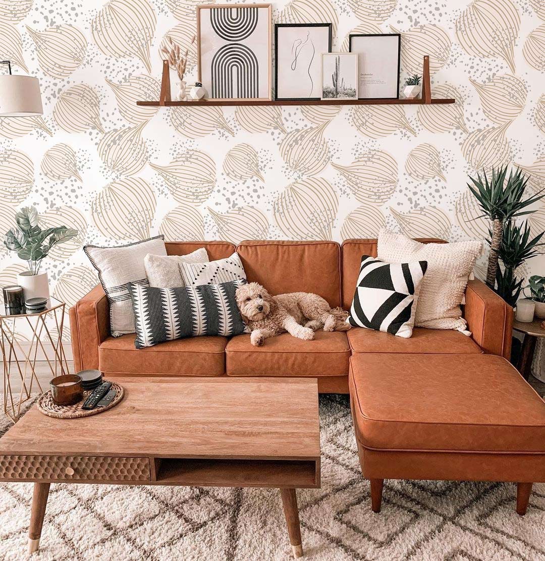 Onion Neutral Mural Curtom Wallpaper Art Design