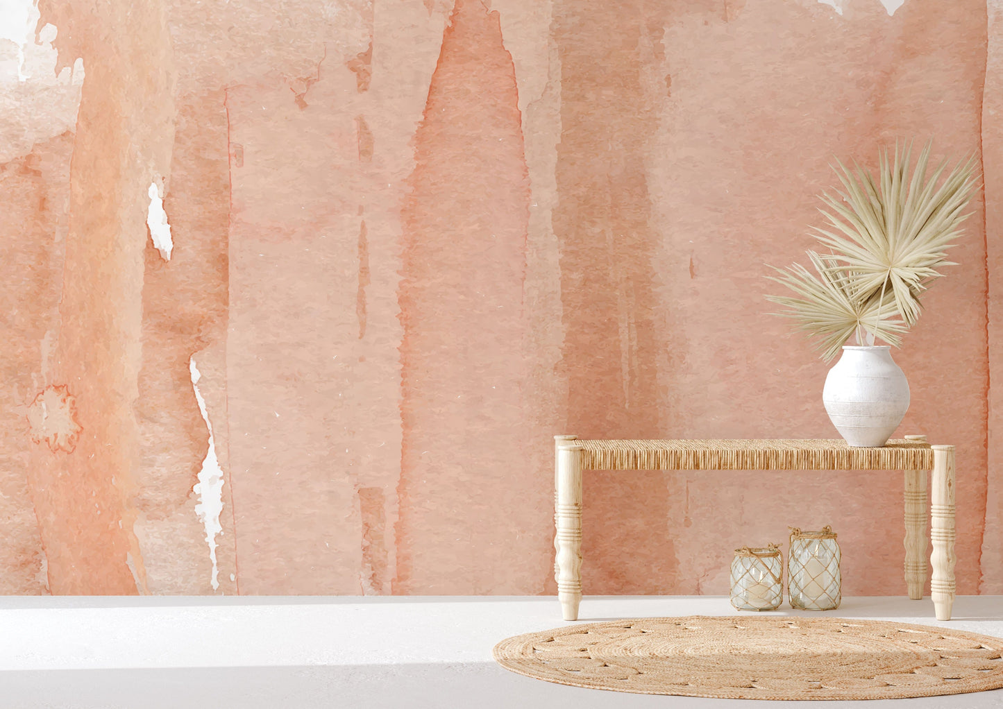 Living Room Pink Deco Wallpaper Mural Decor