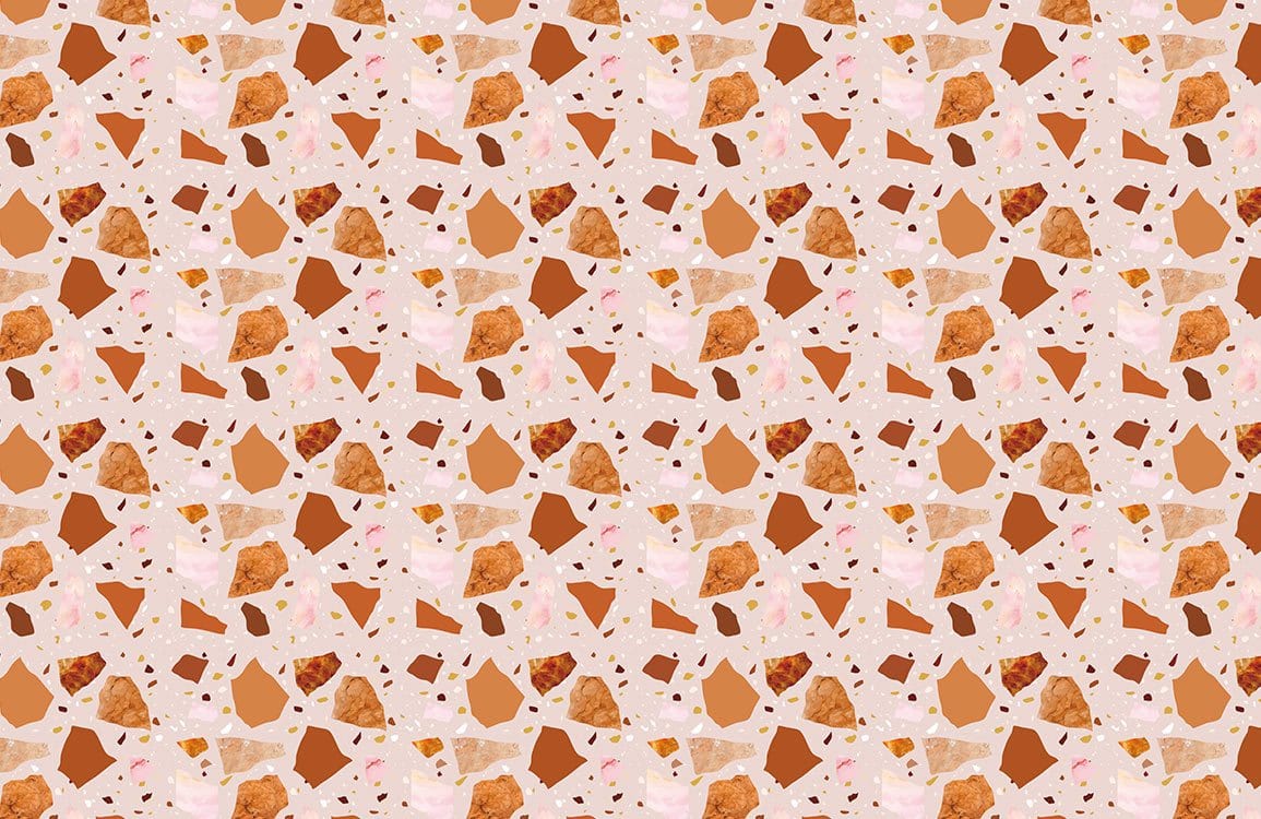Orange Terrazzo and Marble Wallpaper Mural for Interior Design of Homes