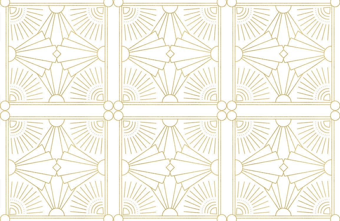 Yellow Pattern Square Art Deco Wallpaper Home Interior