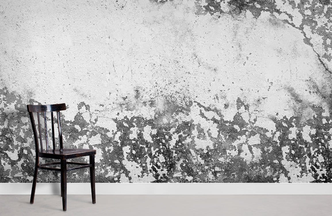 Abstract Grey Metallic Marble Mural Wallpaper