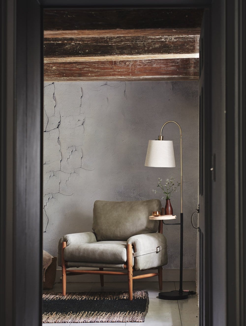 Modern Grey Concrete Texture Mural Wallpaper in living room