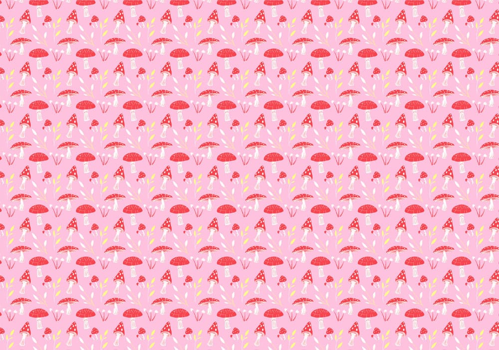 custom pink mushrooms wallpaper mural plain