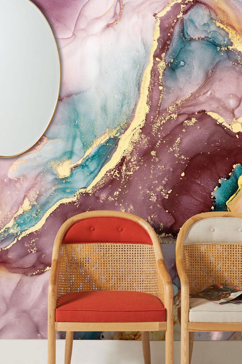 custom marble wallpaper accent wall for cozy vibe