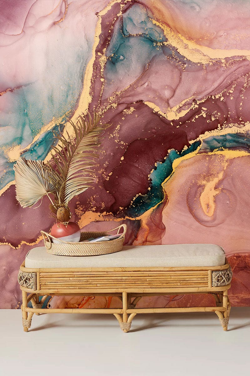 bright colorful marble mural for lounge interior decoration