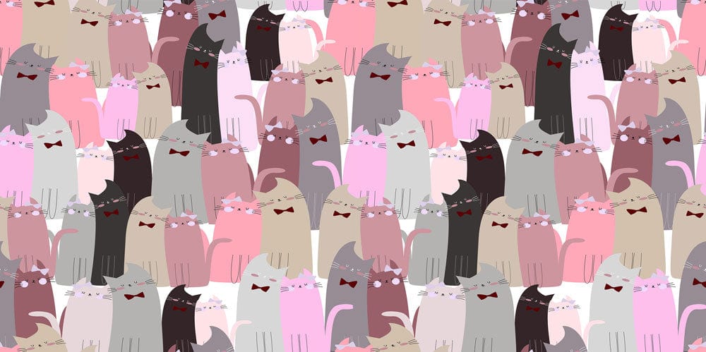Wallpaper mural with a loving cat lovers design for the house.