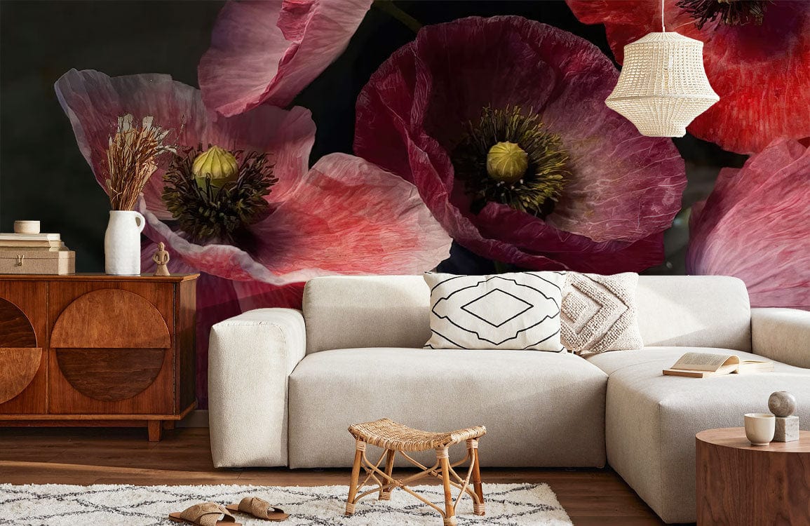 flower petal wallpaper mural living room decor