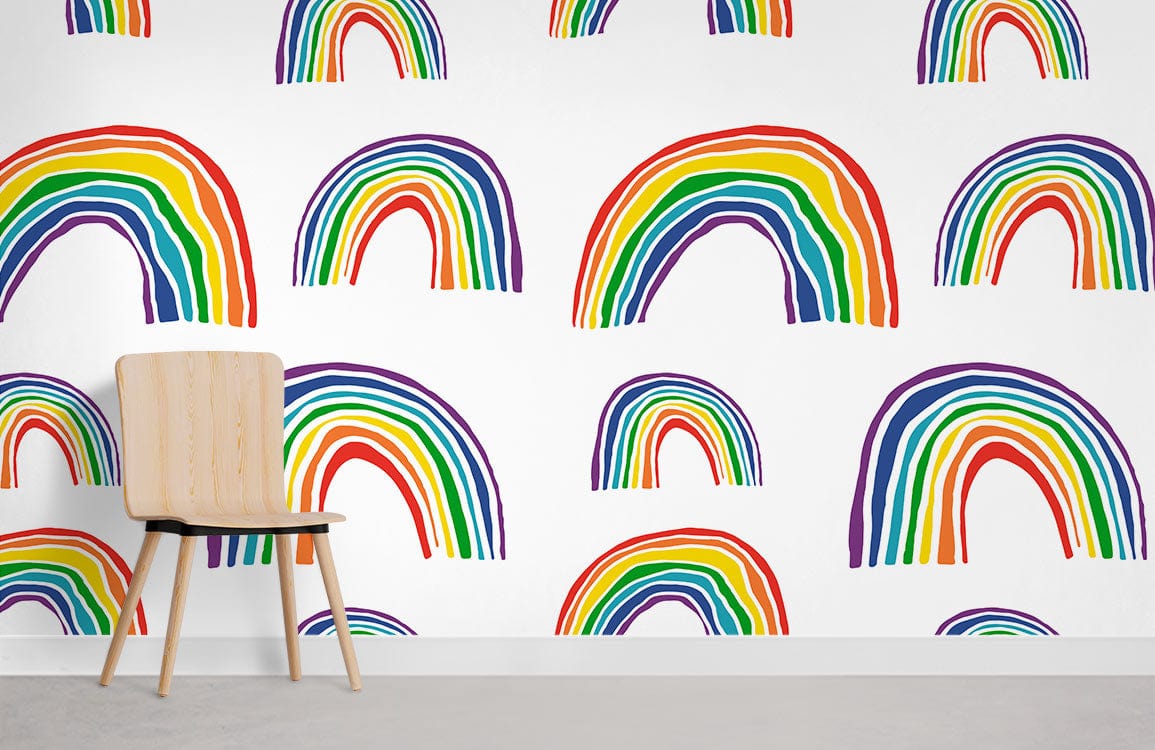 Rainbow Pattern Kids Room Mural Wallpaper