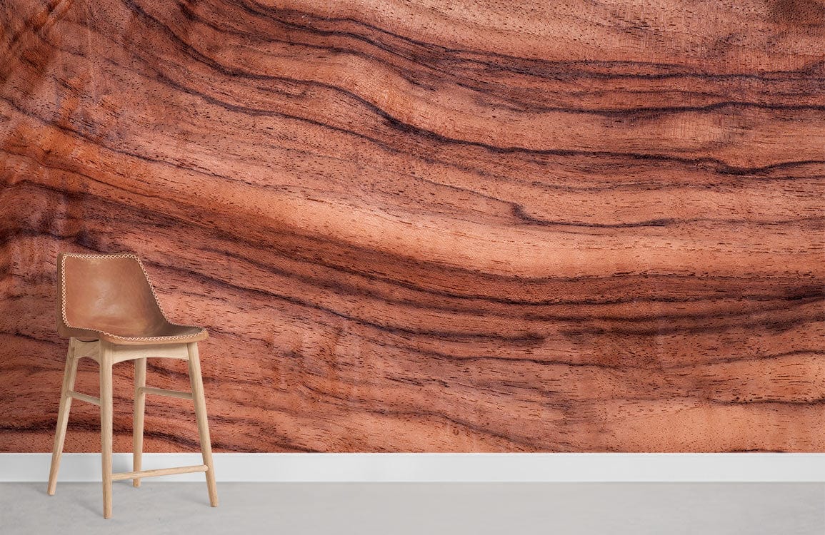 Reddish Brown Wood Grain Wallpaper Custom Art Interior
