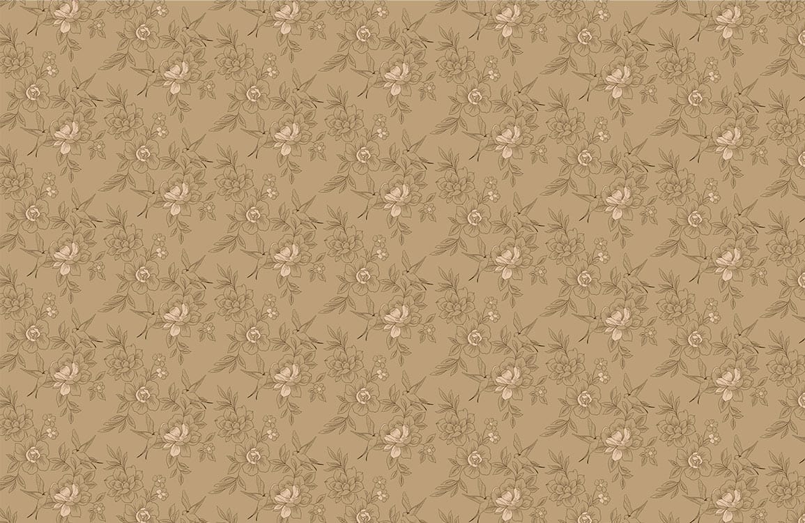 Vintage Beige Floral Pattern Mural Wallpaper