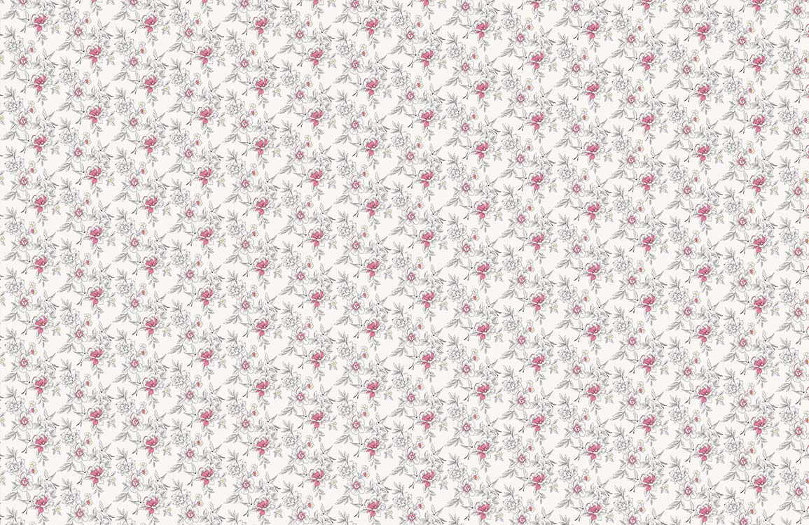 Vintage Pink Floral Mural Wallpaper