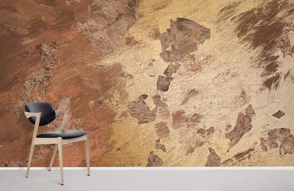Luxurious Gold Metallic Abstract Mural Wallpaper