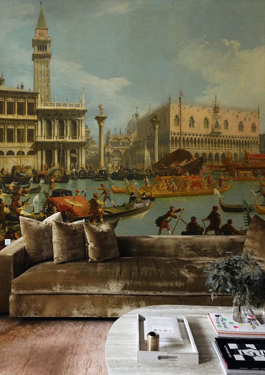 Return of the Bucentoro to the Molo on Ascension Day Wallpaper Mural for living room decor