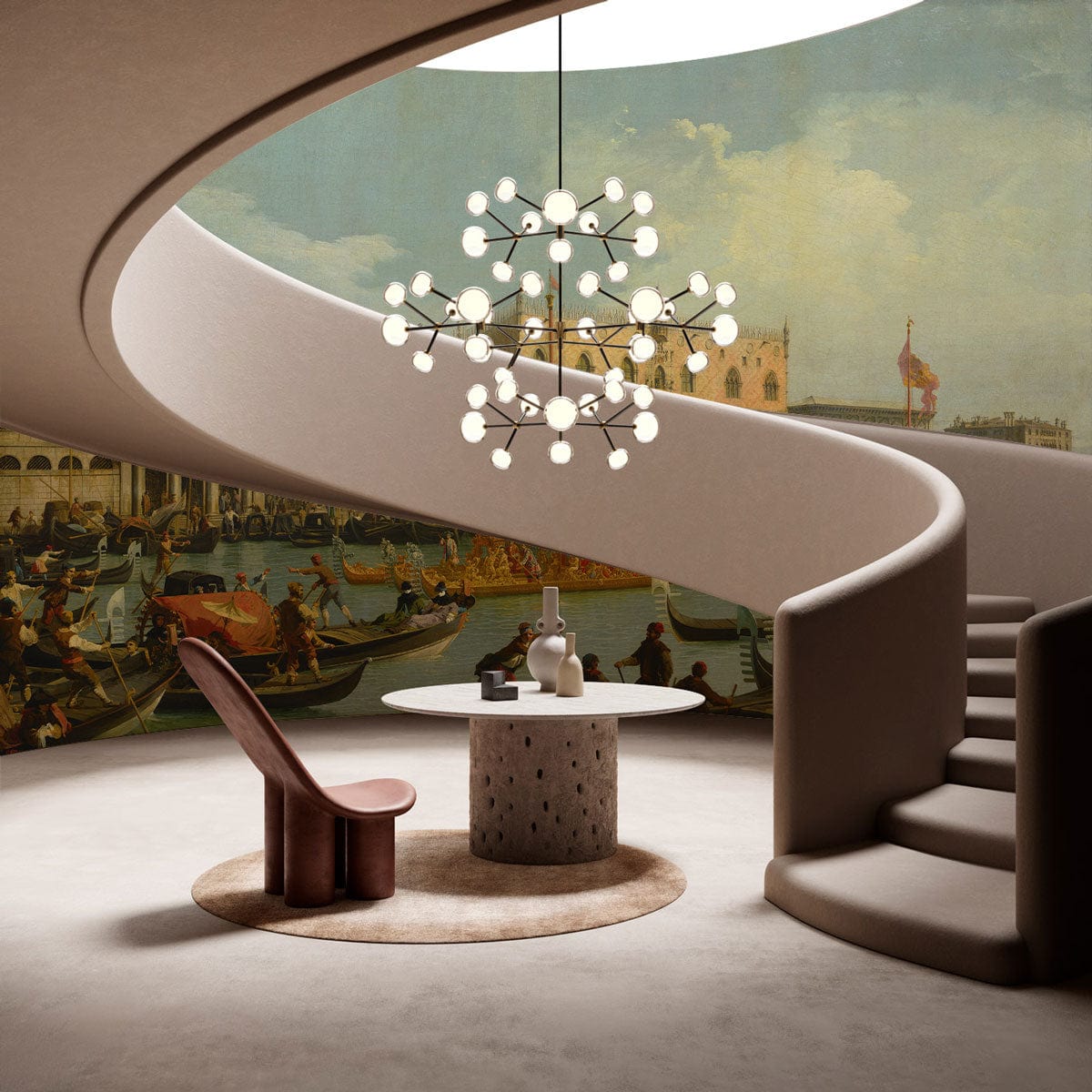 Return of the Bucentoro to the Molo on Ascension Day Wallpaper Mural for hallway decor