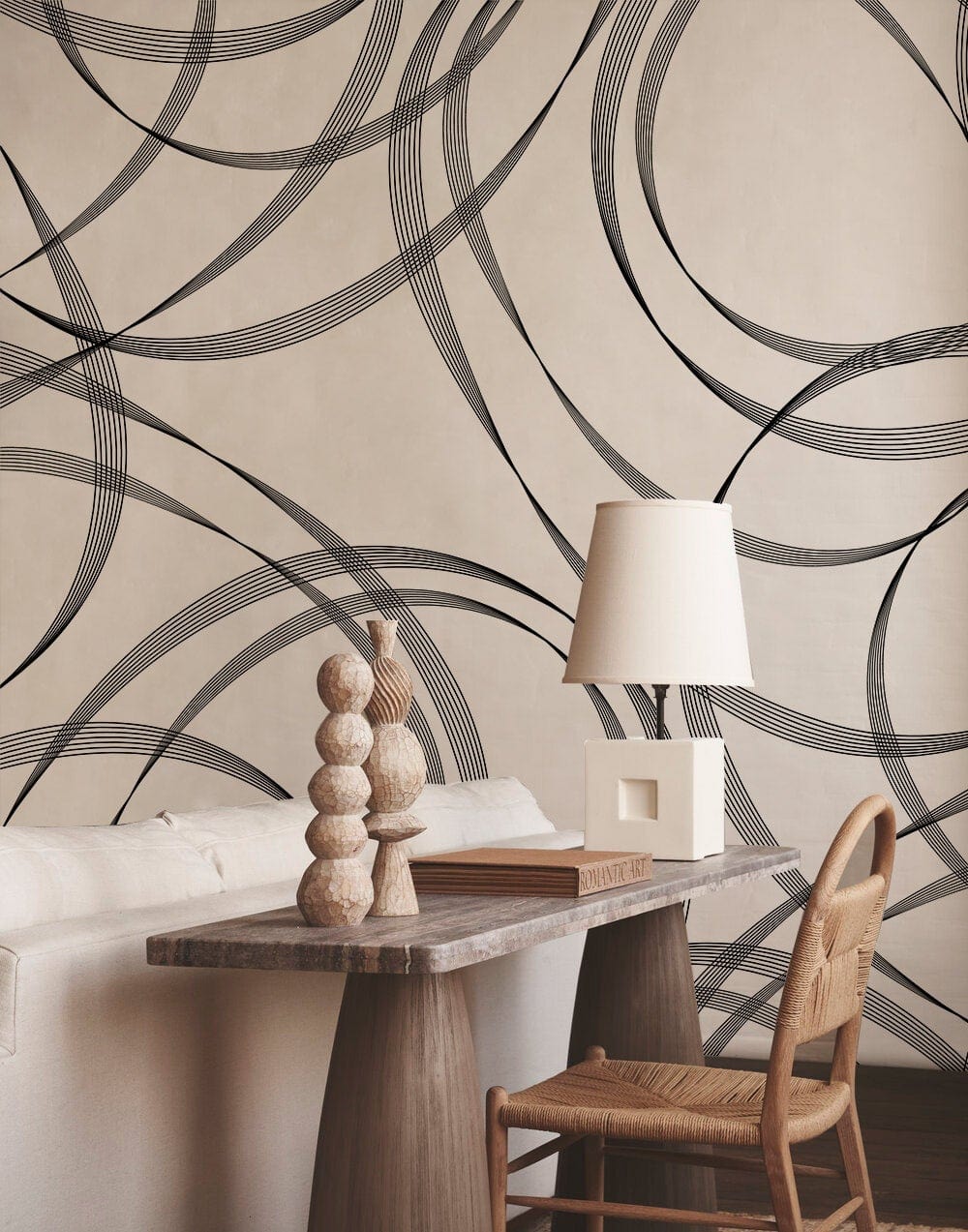 Riband art decor Effect Wall Murals for office decor