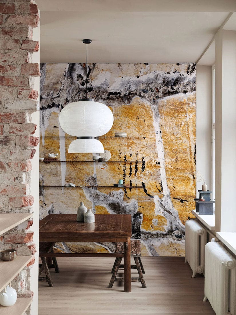 industrial wallpaper mural living room design