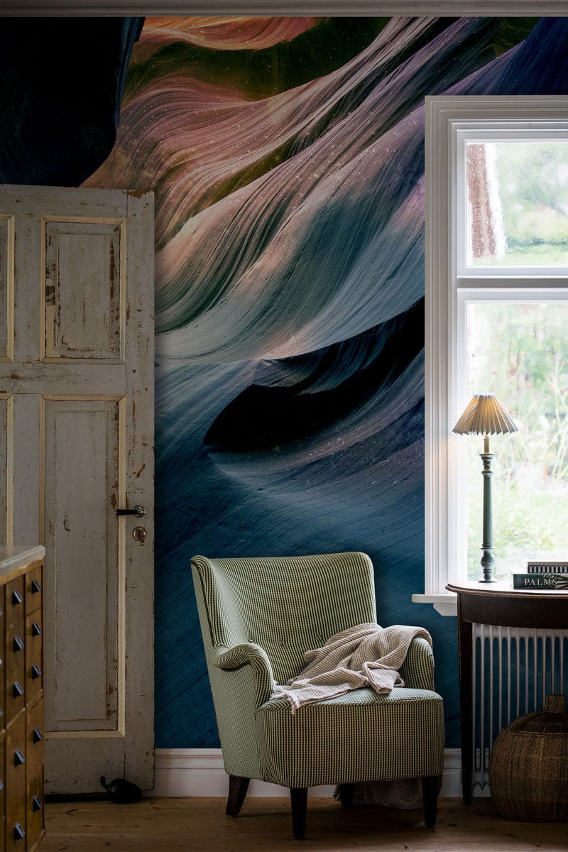 rock surface wallpaper mural lounge decor idea