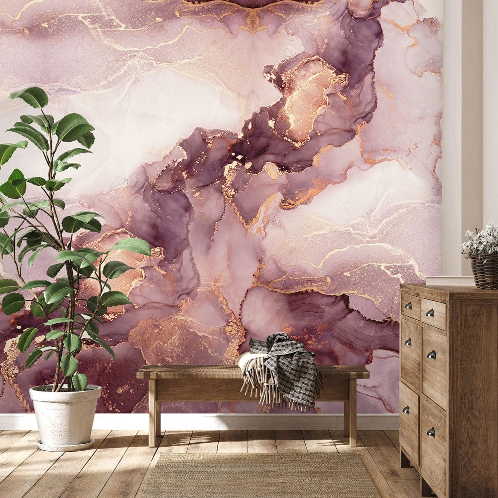 unique marble wall mural hallway inetrior design art