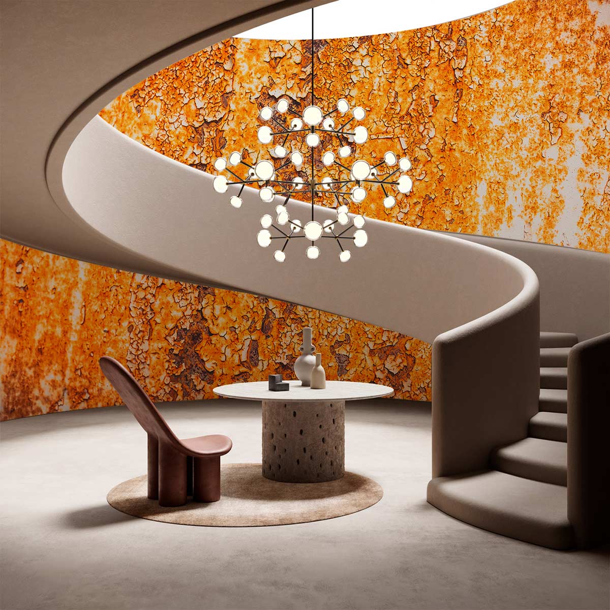 Serious Rust Industrial Wall Murals for hallway