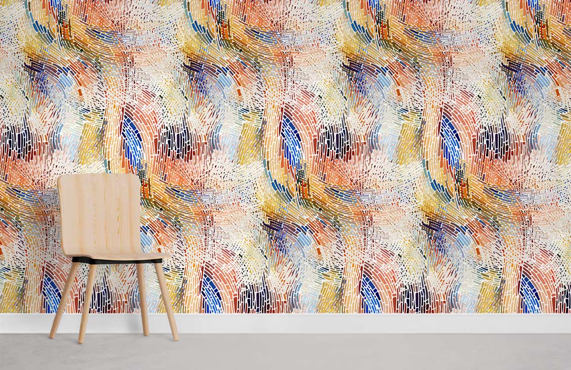 Colorful Twist Pattern Wall Murals Room
