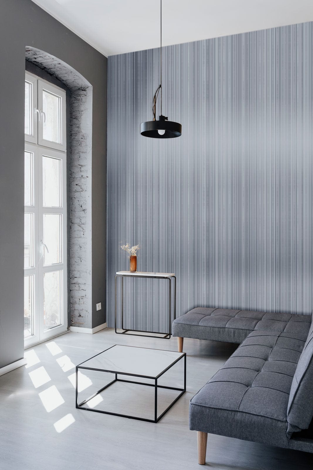 metal wires wallpaper mural lounge interior design