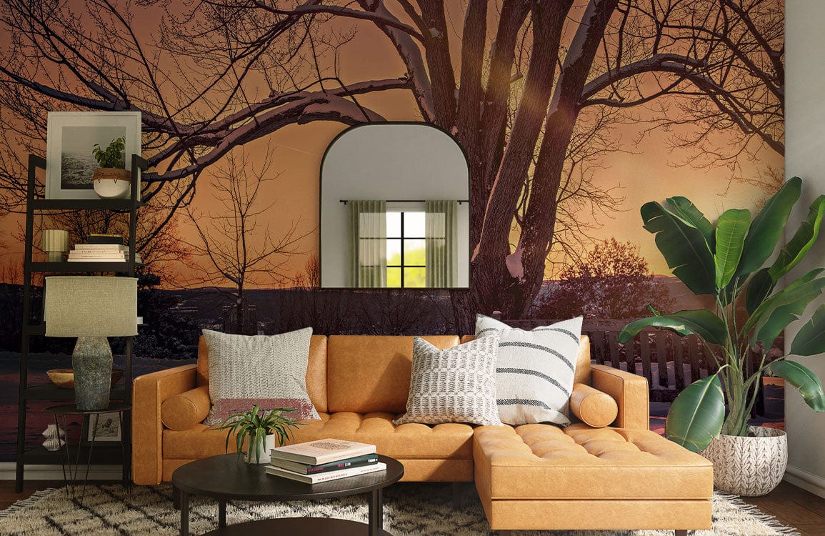 winter landscape custom wall mural for room design
