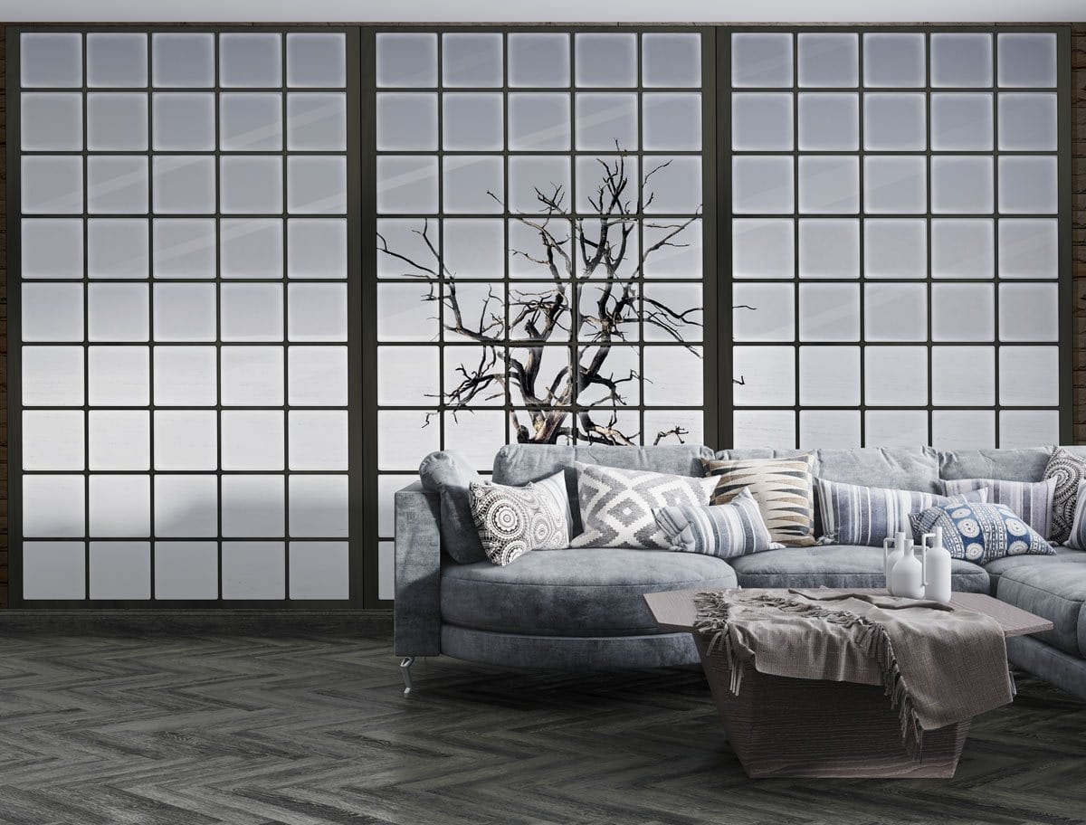 Window Snow Wallpaper Mural for the Decoration of the Living Room